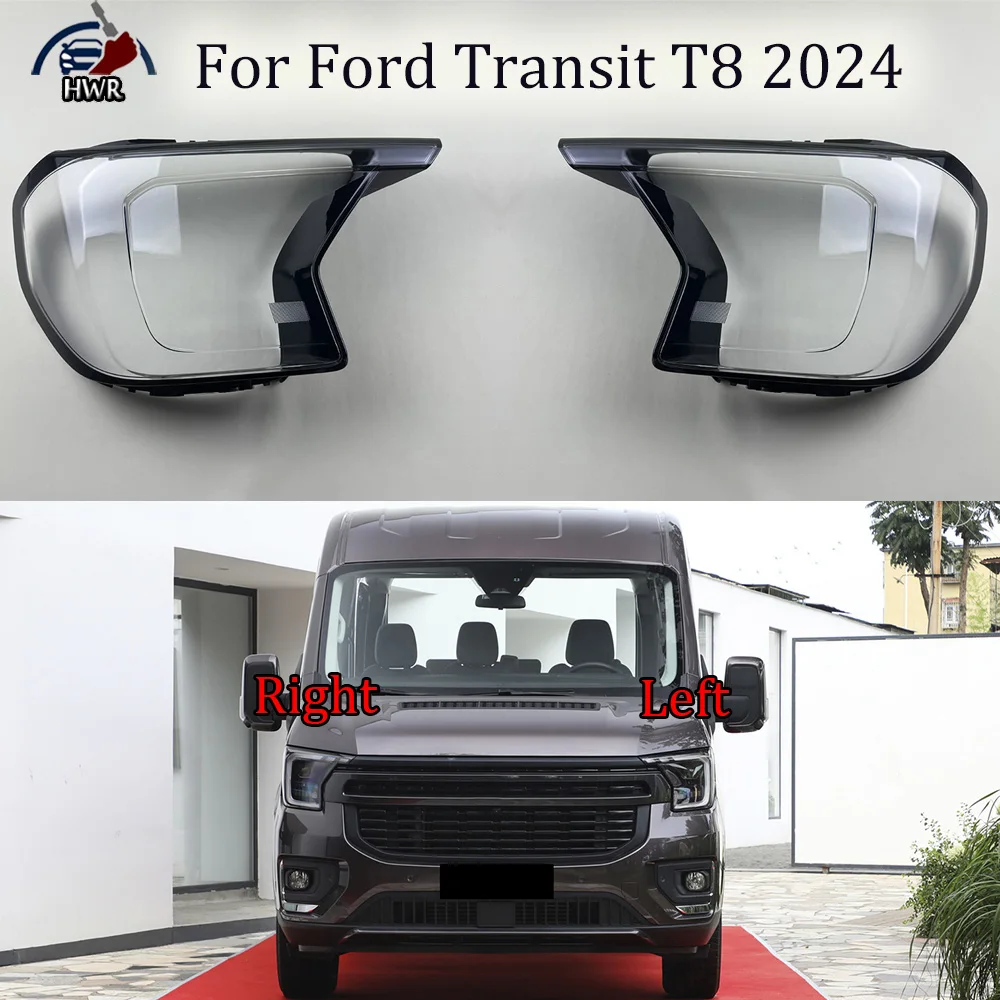 

For Ford Transit T8 2024 Front Headlight Cover Transparent Lamp Shade Headlamp Shell Lens Plexiglass Replace Original Lampshade