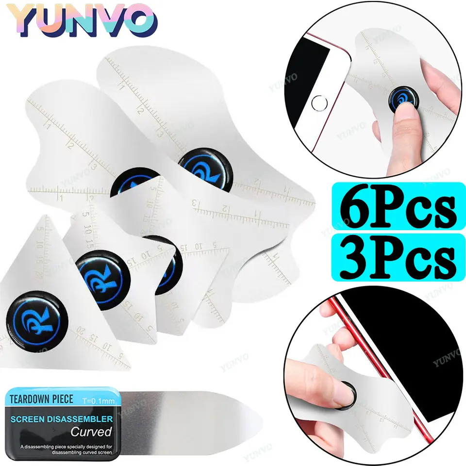 Set de 3 o 6 palancas de acero inoxidable ultrafinas de 0.1mm para reparación de teléfonos 3