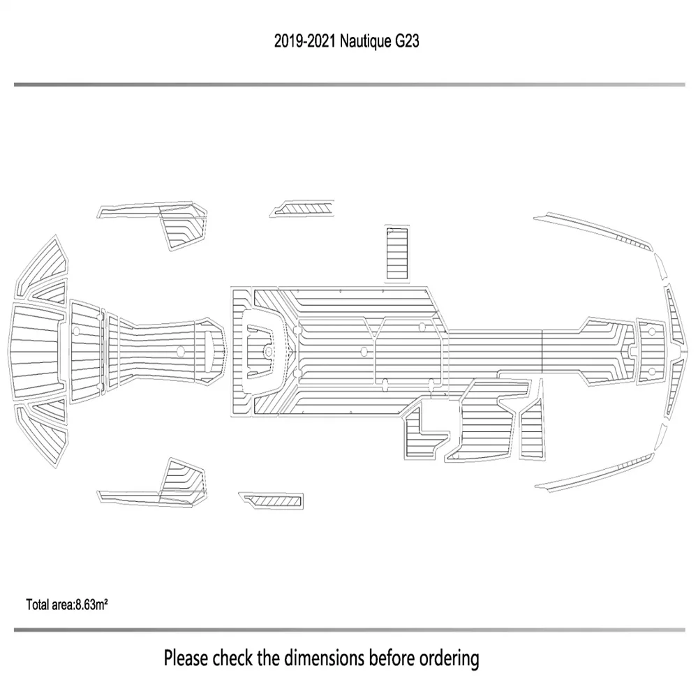 G23 Cockpit Swiming Platform Pads, SeaDek MarineMat, Estilo Gatorstep, Auto-adesivo, Tapete de teca EVA, Gatorstep, 1, 4 ", 6mm, 2019-2021