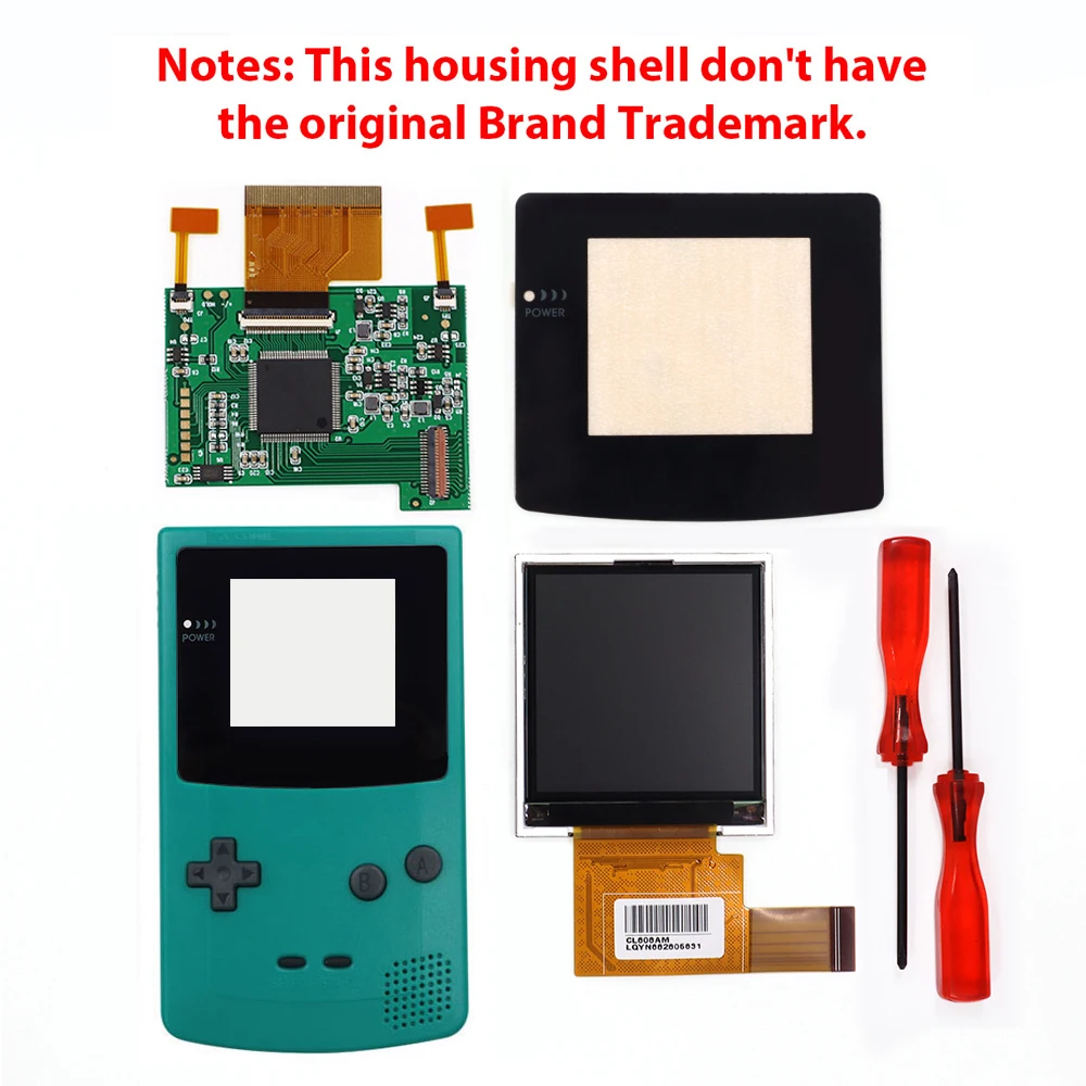 2.2 INCH IPS LCD Screen For GBC Backlight Color Adjust for Gameboy Color Smaller Display Size No cut shell image 3