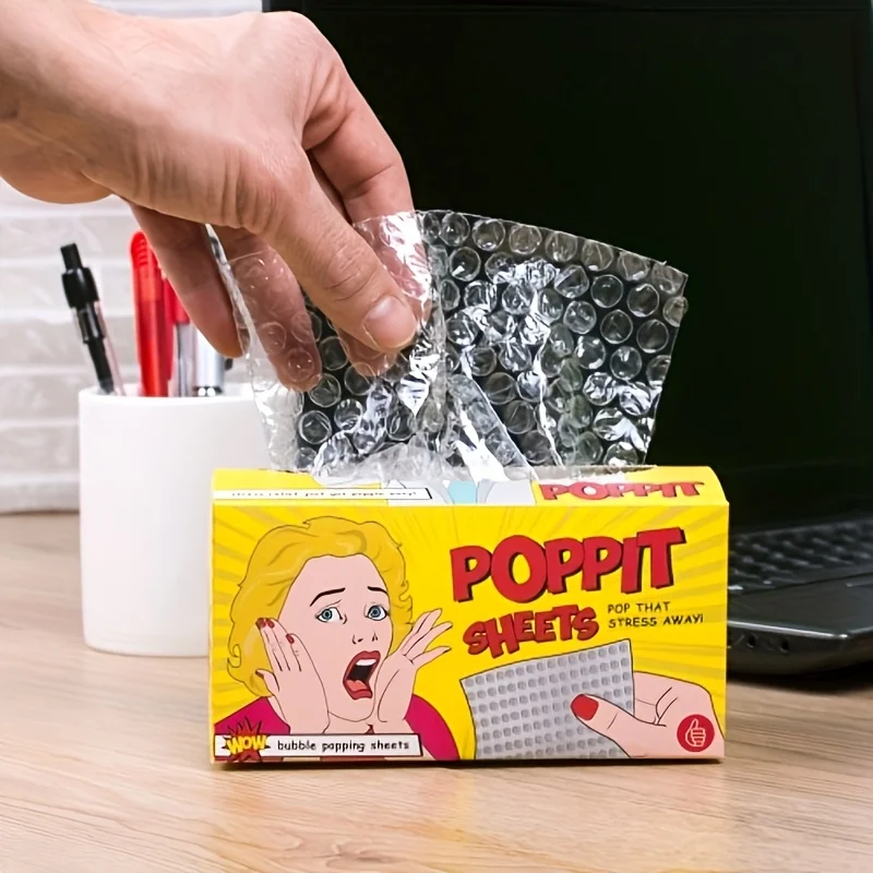 Mini envoltura de burbujas para eliminar el estrés: descompresión de la caja de pañuelos, dispositivo de descompresión de escritorio para suministros de oficina y fiesta
