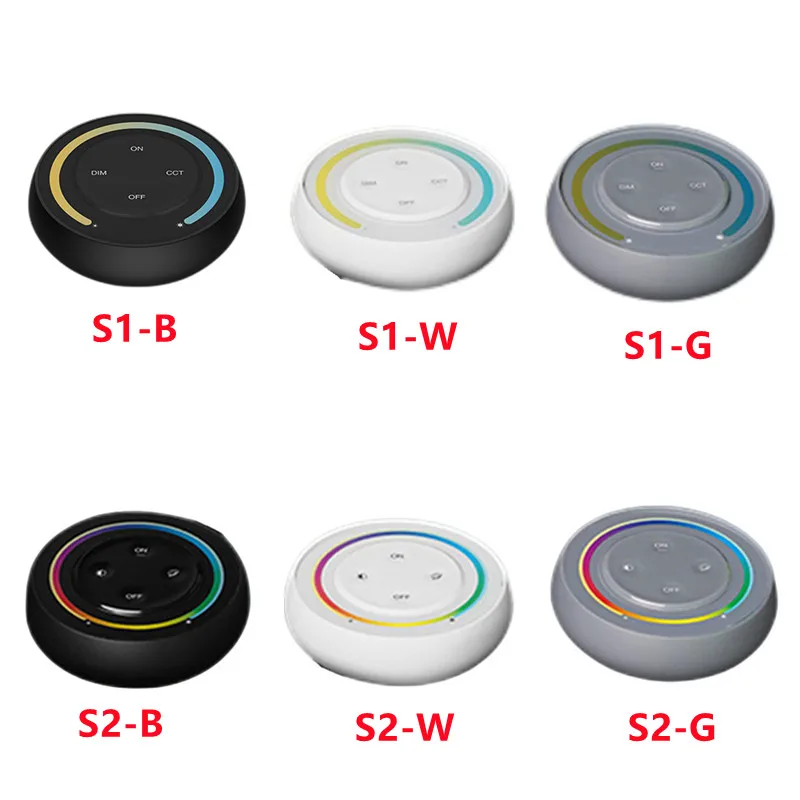 

Miboxer 2.4G S2 Rainbow Remote RGB+CCT LED Controller Round Remote S1-B Color Temperature DIM Milight LED Light Bulb Lamp Switch