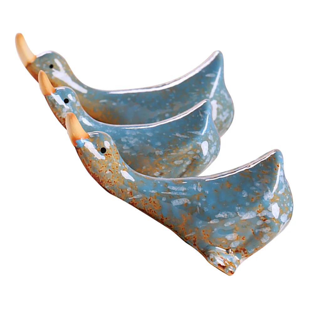 3 قطع من زخرفة البط السيراميكي سهلة التركيب، تأثير زخرفي ممتاز لزينة المناظر الطبيعية في حديقة حمام السباحة #5