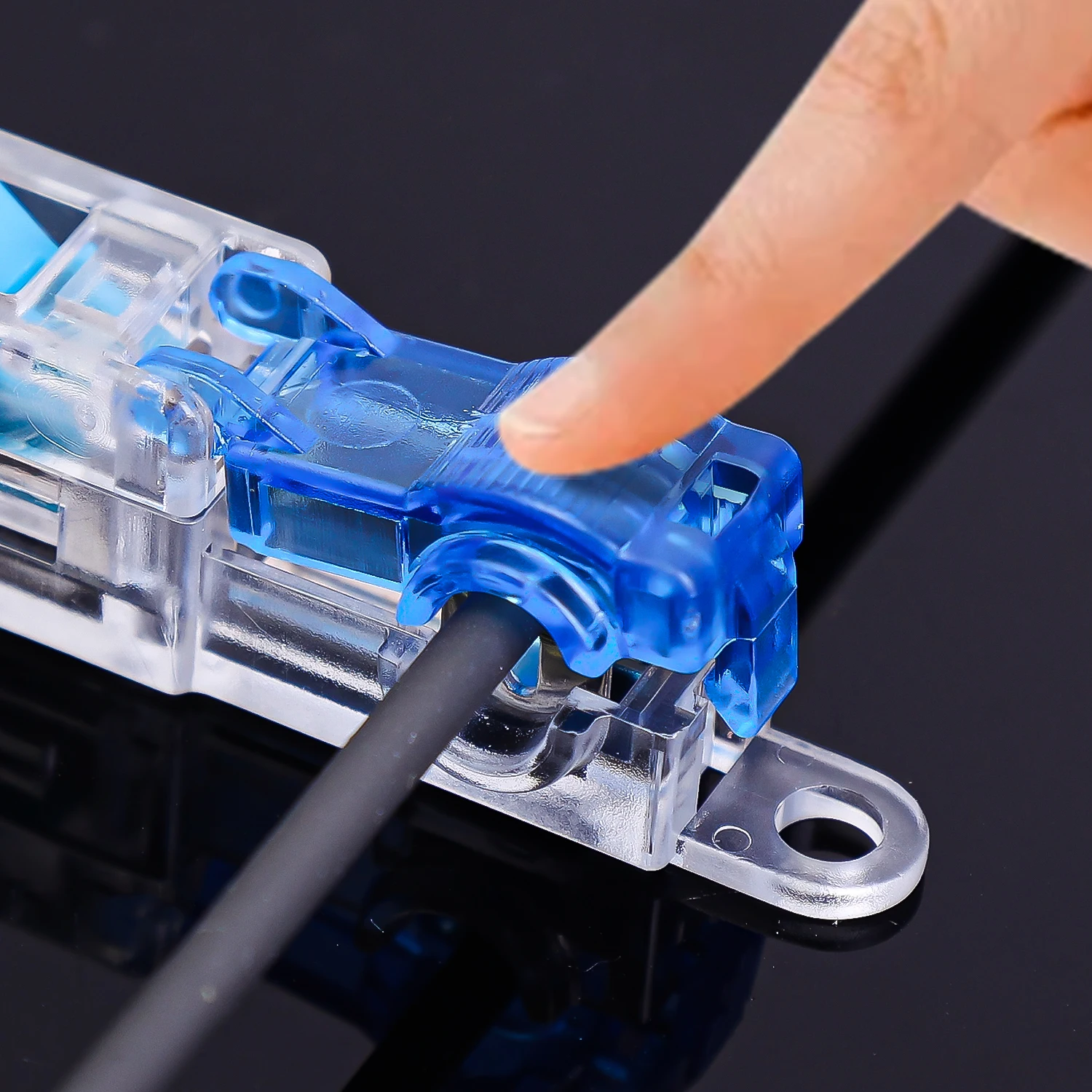 25A T-نوع تجريد موصل الأسلاك مع ثقب تثبيت فرع سريع لصق صندوق وصلات رافعة موصلات أسلاك الكابلات الكهربائية