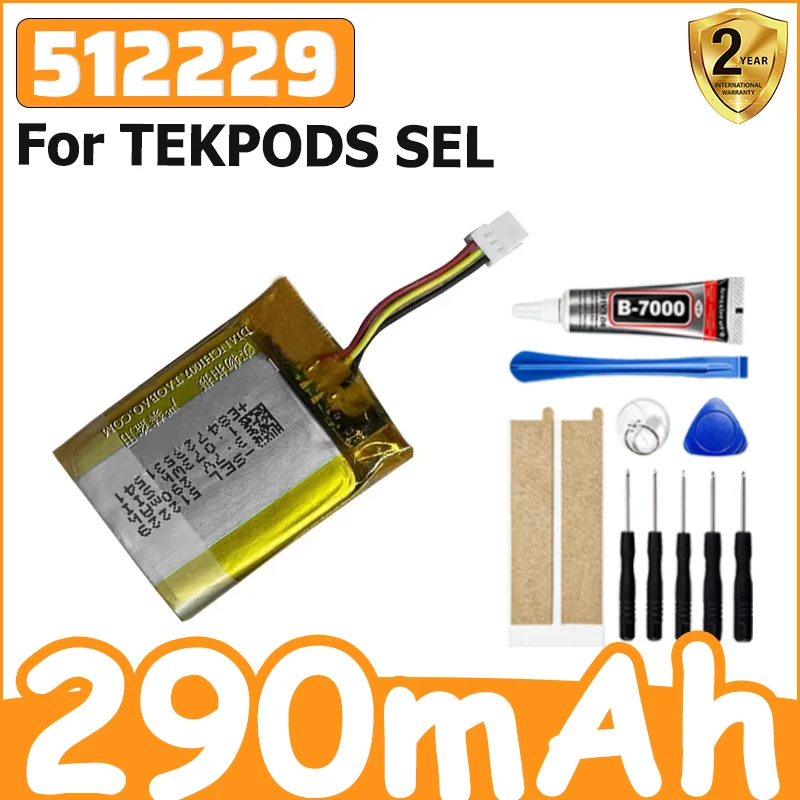 New High-Quality  For TEKPODS SEL 512229 290mAh Battery