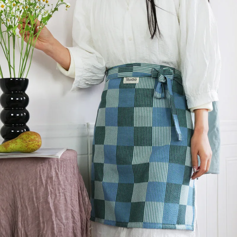 2PCS Short Half Body Aprons Cotton Comfortable and Breathable Suitable for Home Cleaning Anti Fouling In Coffee Shops