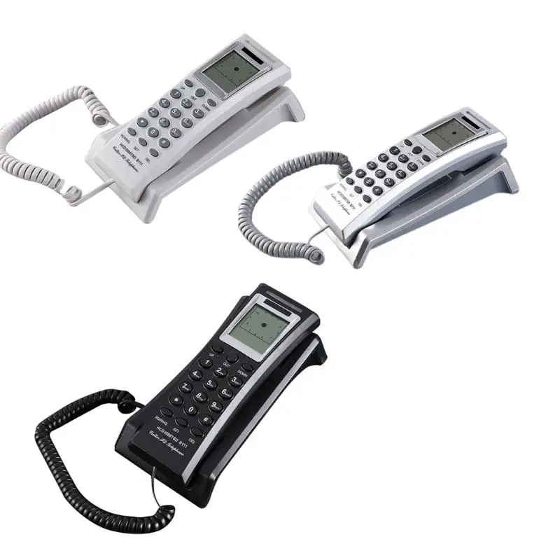 Mini Wall Phone Wall Mount Telephone Desktop Corded Landline Phone Fixed Telephone for Home Hotel School Office