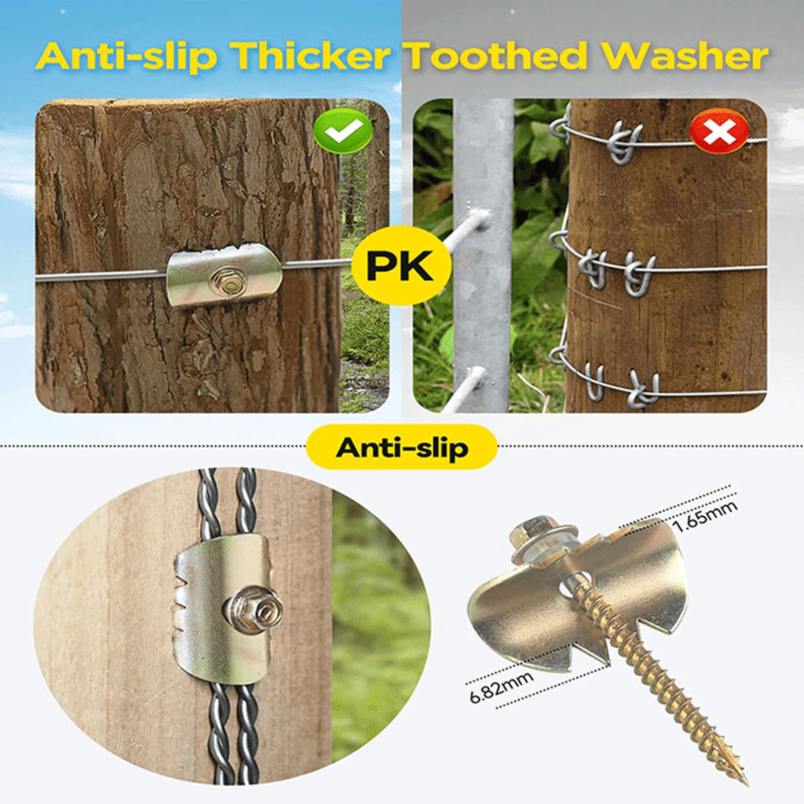 2 Inch Fence Fastener Nails Galvanized Stainless Steel Fence Staple for Wire Mesh and Woven Fencing 50PCS Wire Fencing Staple