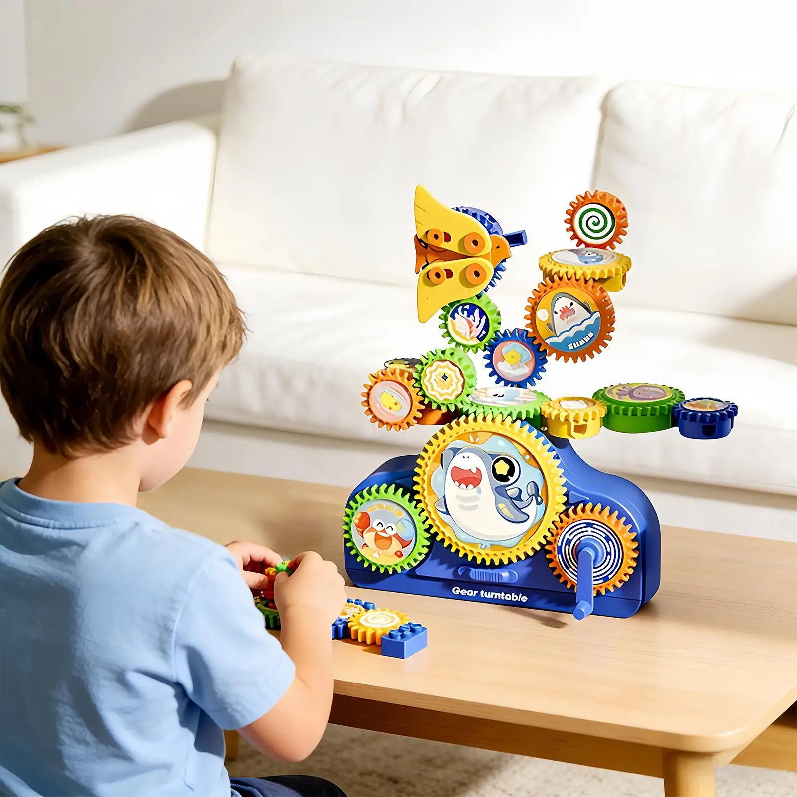 Gears For Kids Interactive Electric Educational Game Gears Building Sets For Children Boy Girl Family Friends Students Home