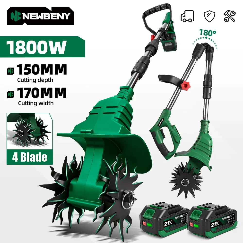 NEWBENY Elektrische Pinne Grubber Tragbare Gras Trimmer Handheld Cordless Garten Boden Drehen Werkzeug Für Makita Batterie Pin