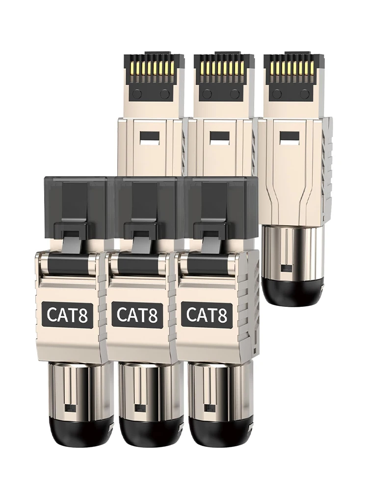 Złącza ZoeRax RJ45 bez użycia narzędzi Cat8 CAT7 CAT6A, wtyczka zakończenia pola Cat 8 ekranowane wtyczki modułowe RJ45 dla 2000 MHz 40G — zdjęcie 2