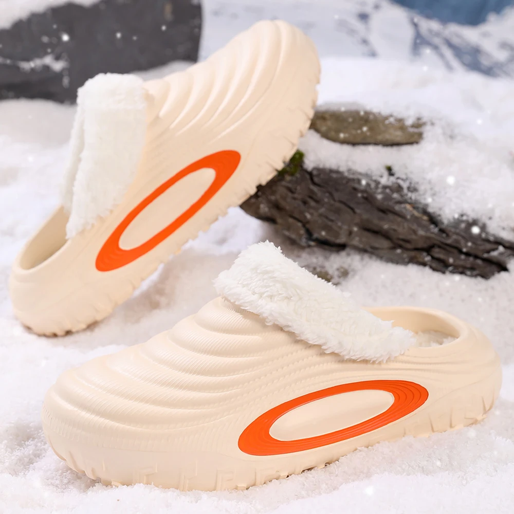 

Домашние домашние тапочки на толстой подошве, мужские и женские парные непромокаемые зимние домашние тапочки, теплые пушистые тапочки, плюшевая хлопковая обувь