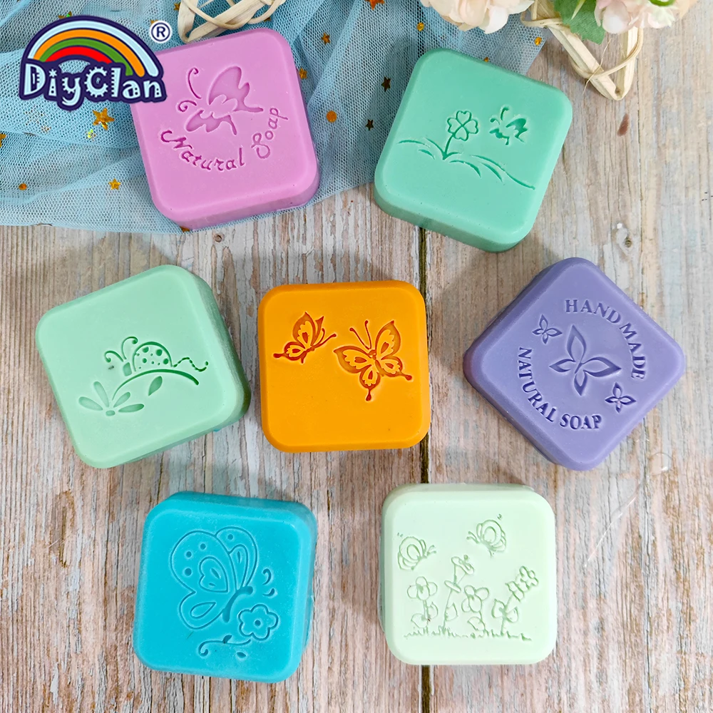 Creative Butterfly Pattern Series Handmade Soap Stamp DIY Craft Soap Making Tool Transparent Natural Resin Dense Decoration