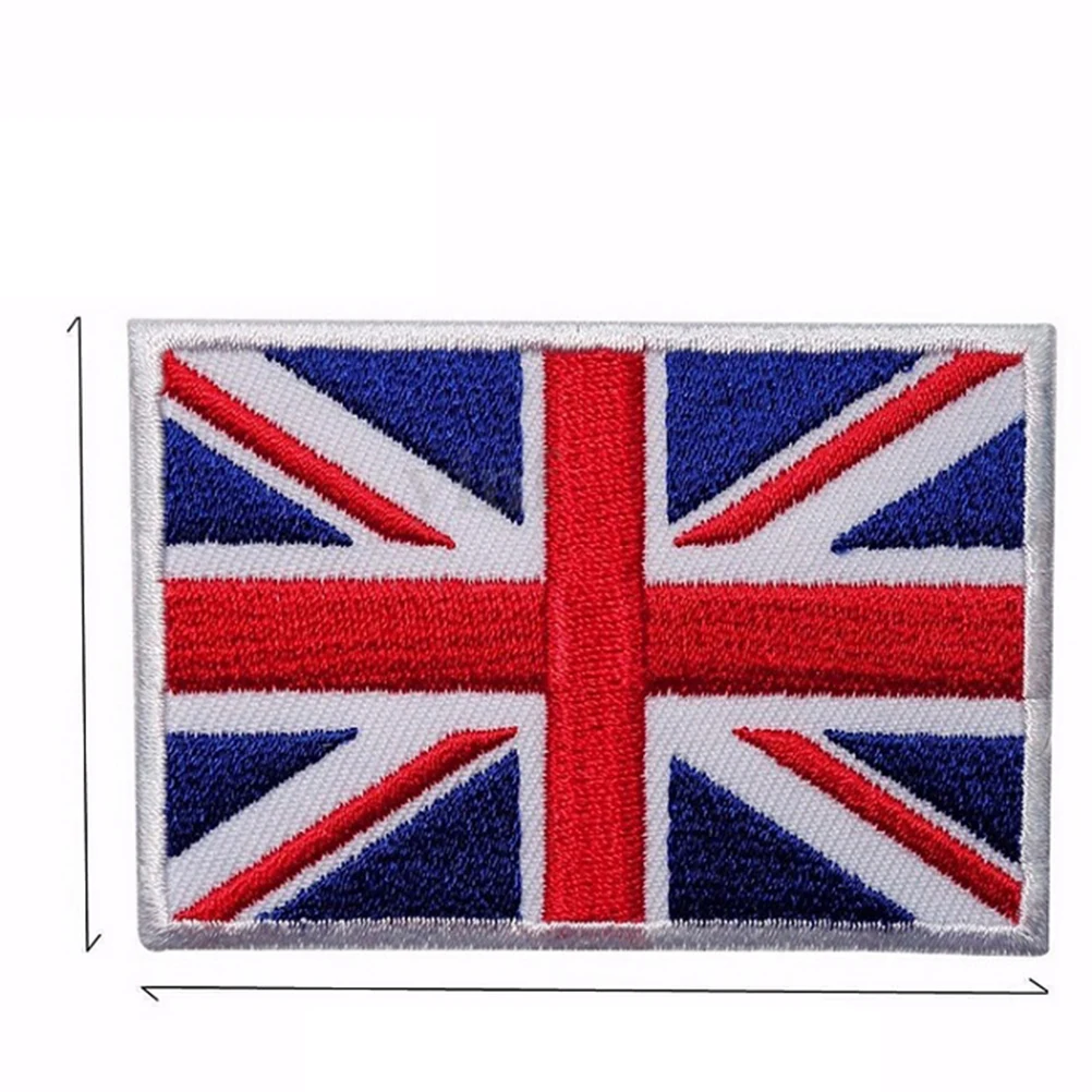 Infrared Reflective IR United Kingdom Flag Embroidery Patch Green Great Britain National UK GB Flags Patches Embroidered Badges