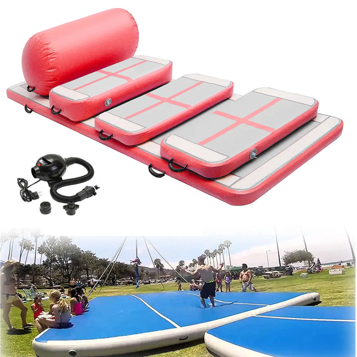 Free Shipping A Set(6 pieces) Of Mini Inflatable Air Track Gym Air Tumble Track Mat For Gym Gymnastics