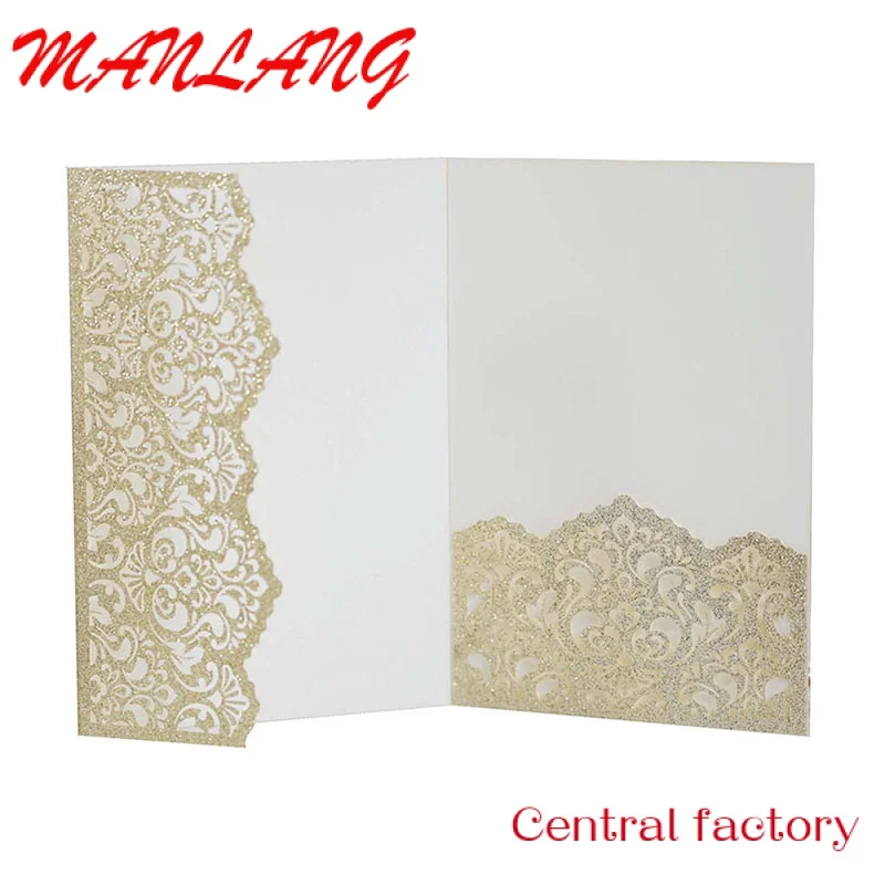 Custom  Stylish European Style Wedding Invitation Card Shine Laser Cut Wedding Invitation Custom Wedding Invitation