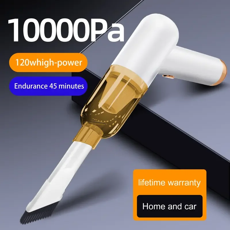 Wireless Handheld High Suction Mini Car Vacuum Cleaner Cordless 10000PA Suction Lightweight Vacuum For Home & Car (ComesWith Bat