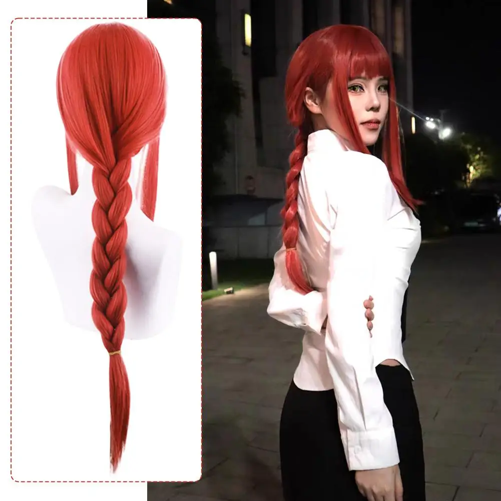 

Cosplay Wig For Makima's Wig Long Orange Braided Synthetic Hair Specialized Hairpieces For Adult Female Halloween Wigs Cosplay