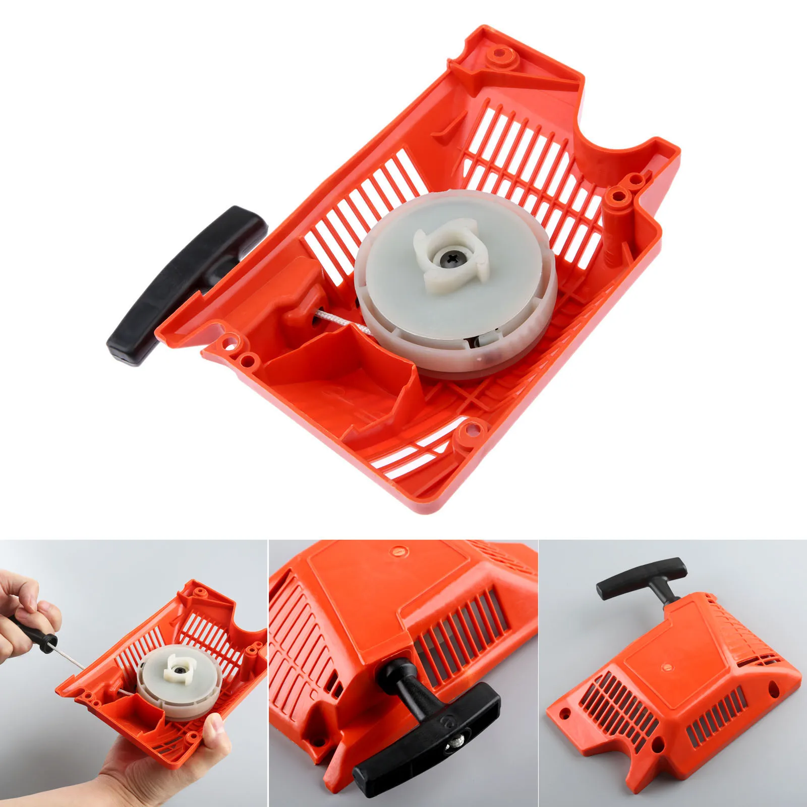 Recoil Starter Assembly 45cc 52cc 58cc Chainsaw Parts Single Recoil Pull Chainsaw Spares fits Chinese 4500/5200/5800 Garden Tool