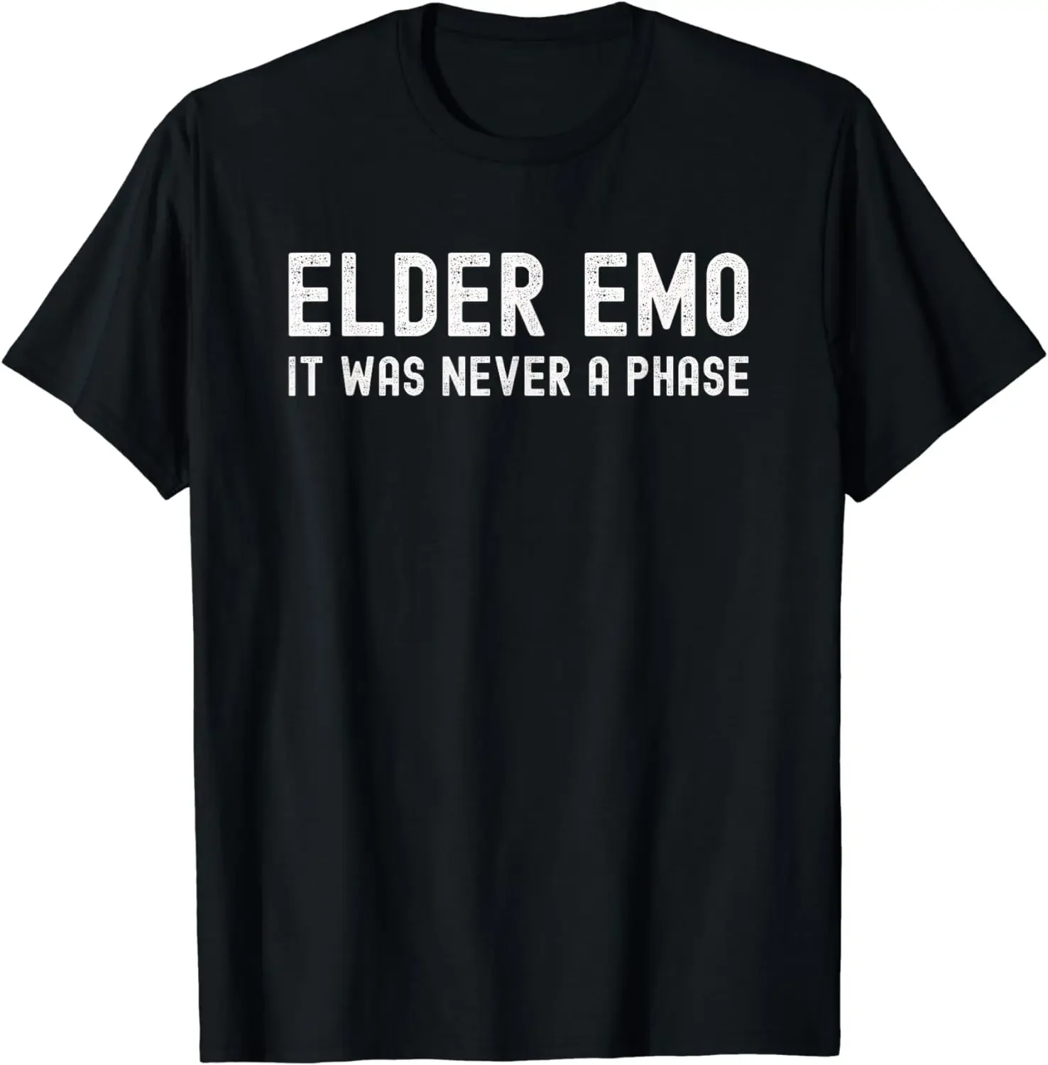 Elder Emo It Was Never A Phase Funny Emo Goth Punk Gothic T-Shirt  Men Clothing  Streetwear  Ropa Hombre