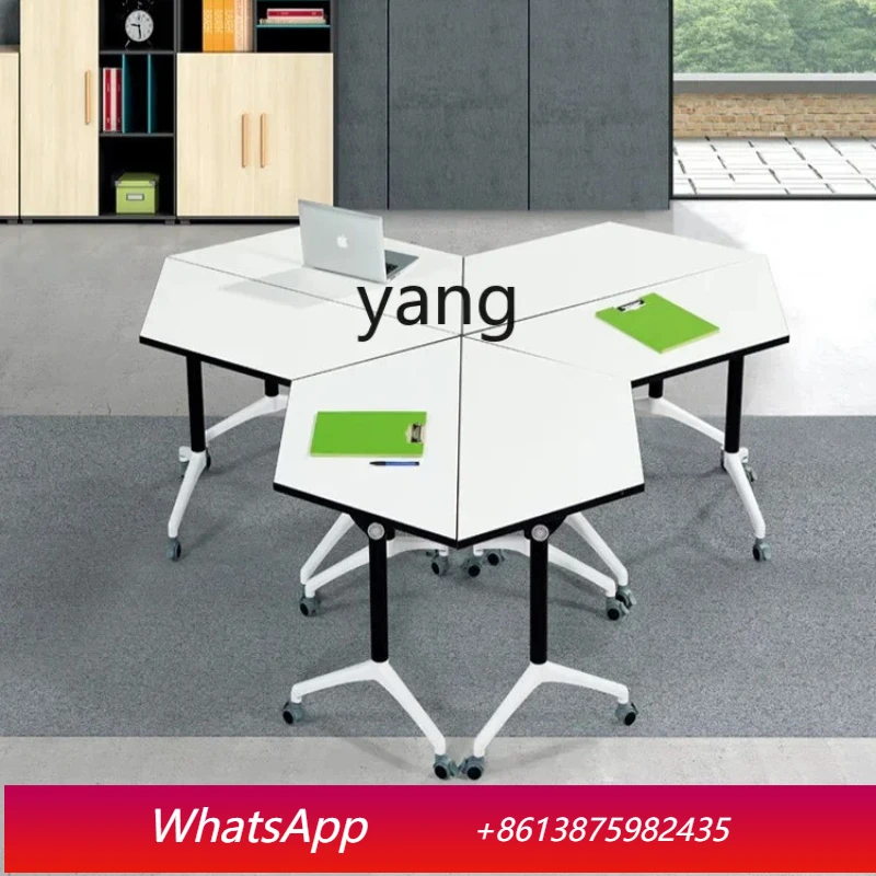 LMM trapezoidal table training institution foldable training table splicing hexagonal table and chair combination