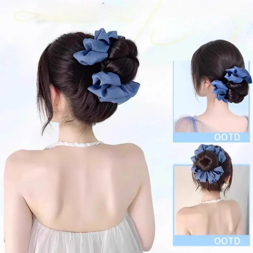 

Ball Head Synthetic Wig Grab Clip Women Back Head High/Low-tied Hair Extensions Bag Fashion Hairband Headdress