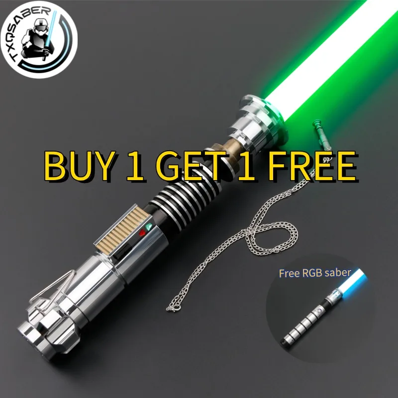 TXQSABER Luke Skywalker Lichtschwert Neo Pixel Smooth Swing Schwert 16 Soundeffekte Glänzender Metallgriff Blaster Replik Spielzeug
