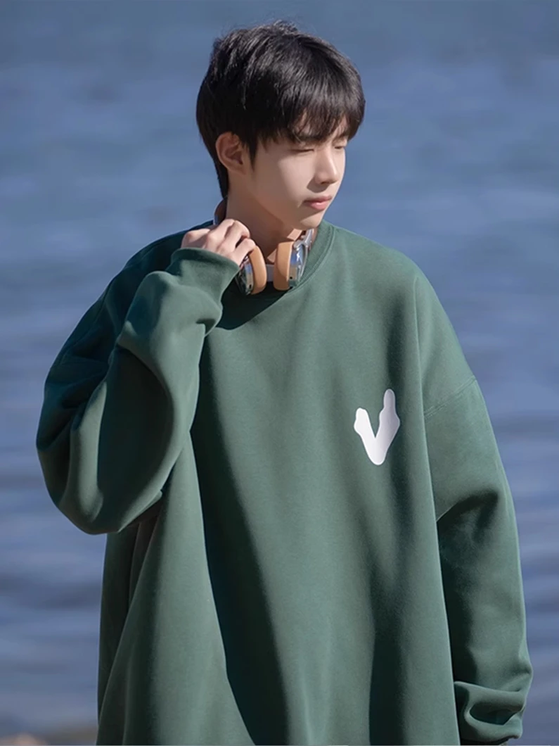 

Мужская толстовка оверсайз с капюшоном, осенняя куртка в американском стиле, с круглым вырезом, с принтом, повседневная, свободного кроя, молодежная мода