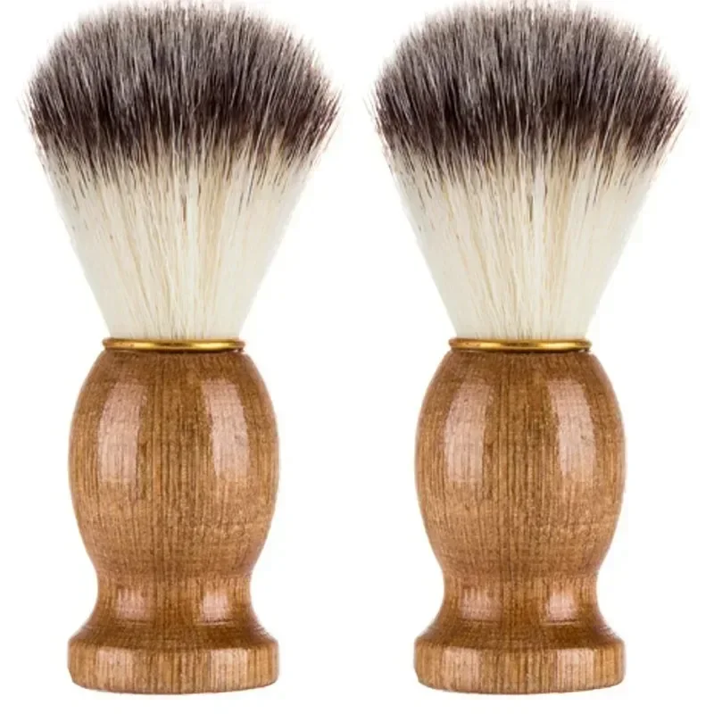 Shaving brush Men's Shaving Brush Barber Salon Men Facial Beard Cleaning Appliance Shave Tool Razor Brush with Wood Handle