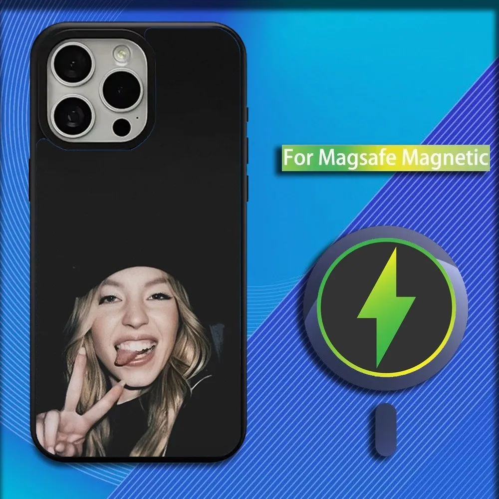 Actor S-Sydney Sweeney Phone Case For iPhone 16,15,14,13,12,11,Plus,Pro,Max,Mini Magsafe Magnetic Wireless Charging