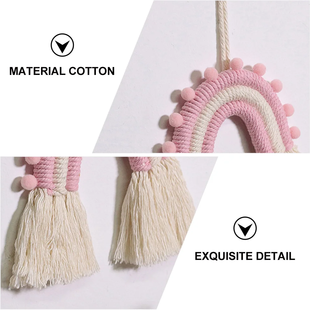 

1pc Rainbow Woven Wall Hanging Decor Handmade Cotton Rope Pendant For Home Bedroom Living Room Balcony Nursery Party