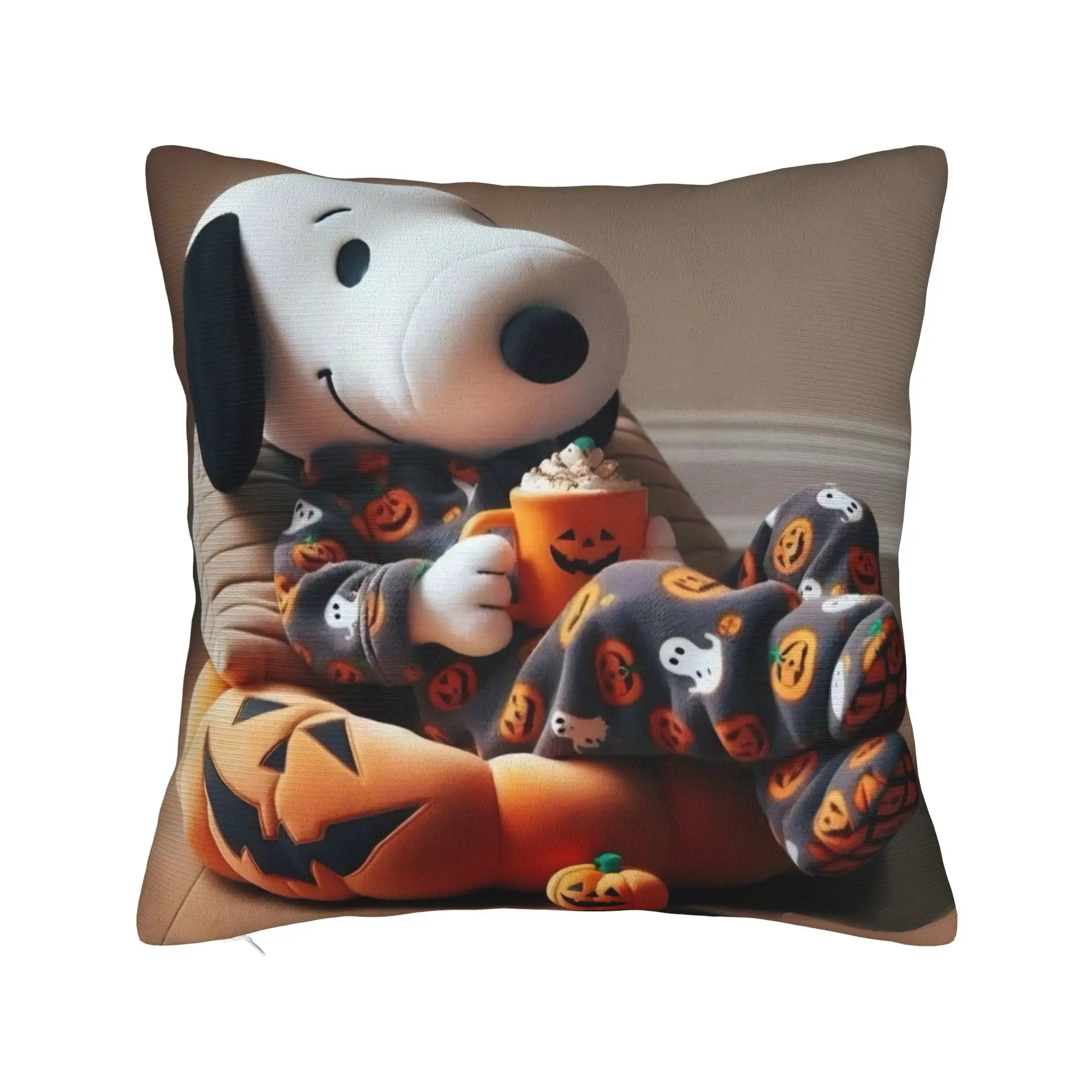S-Snoopys Movie Square Pillow Case Xmas Christmas Halloween Cushion Covers Polyester Decorative Pillowcover for Bed 18