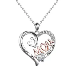 Love Flower Necklace Mother Day Birthday Party Mom Letter Necklace Gold Plated Silver Plated Alloy Jewelry