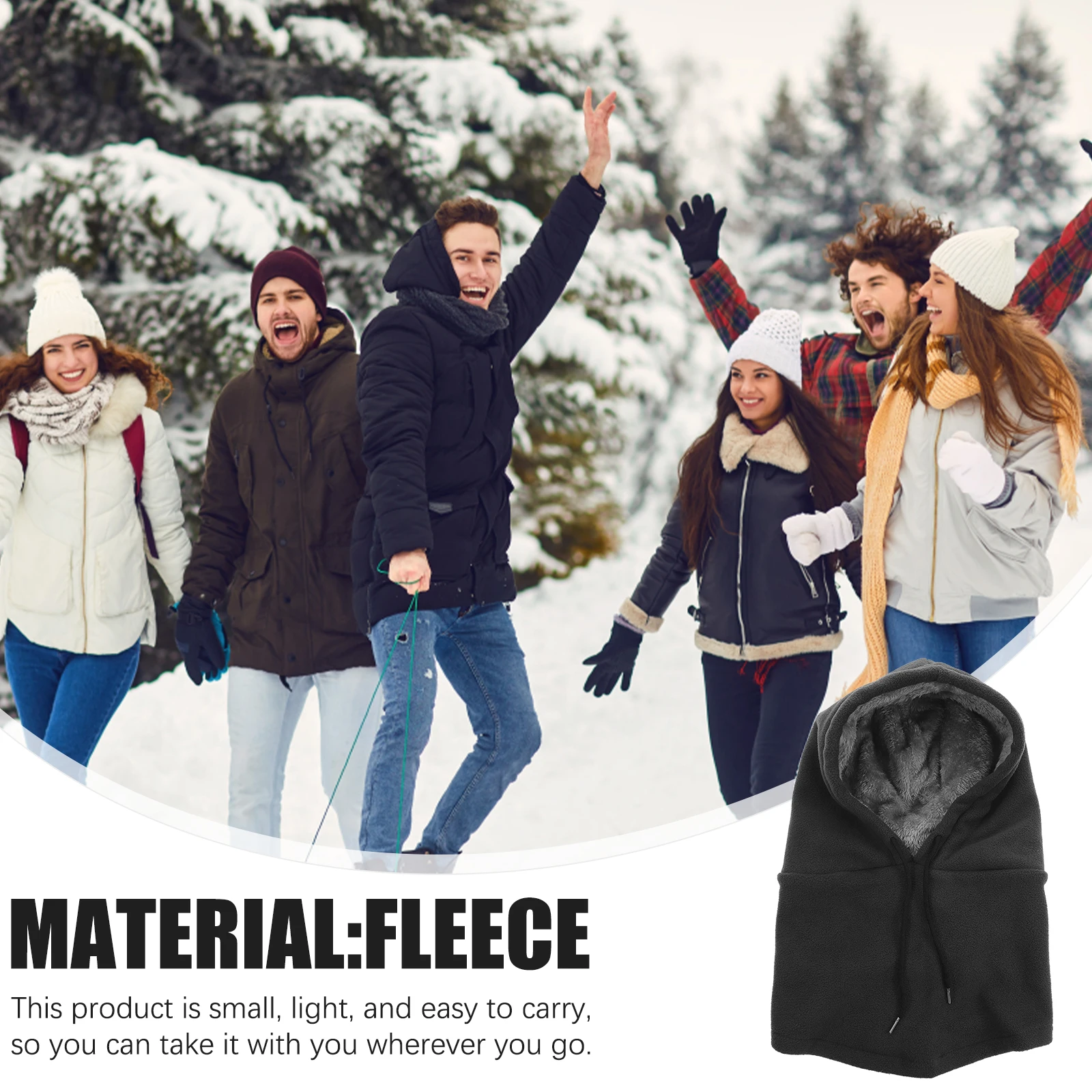 

Facial Mask Windproof Face Cover Insulated for Men Grey Warm Running Cold Weather