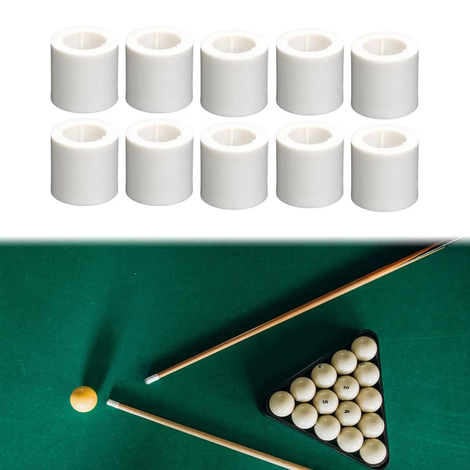 10x Billiard Cue Stick Ferrules สระว่ายน้ํา Cue Ferrules ขนาดกะทัดรัดติดตั้งง่ายสนุ๊กเกอร์ Cue อุปกรณ์เสริม, บิลเลียด Cue Ferrules