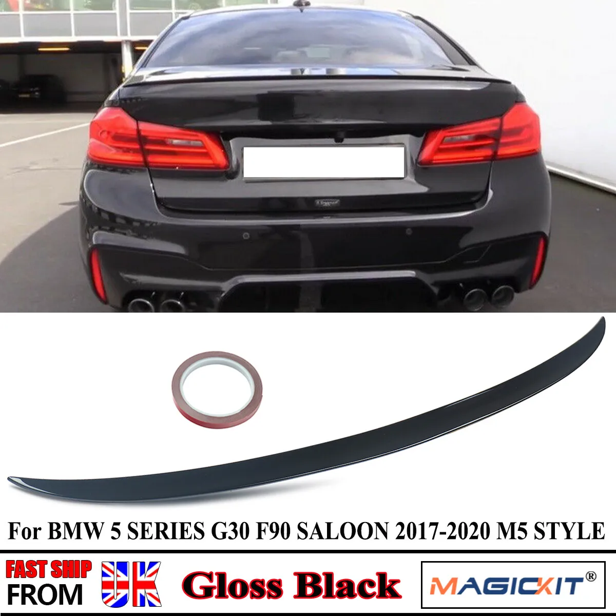 

For BMW 5 SERIES G30 G31 M5 Style Rear Tail Spoiler F90 520d 530d 2017 2018 2019 2020 Glossy Black Rear Trunk Boot Spoiler Lip