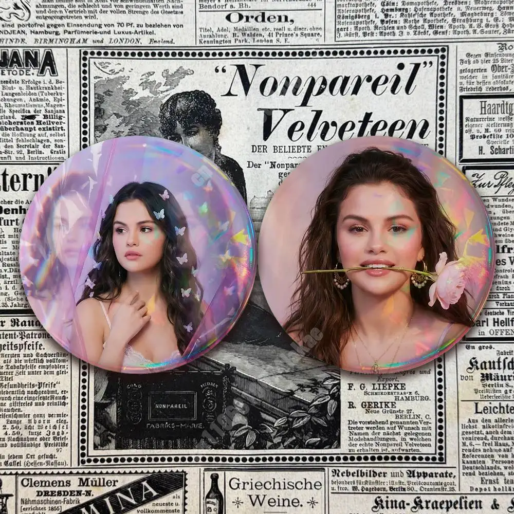 S-Selena Gomez-S Revelacion Rare Revival Button Badge 2PC Sets for Bags & Clothes & Accessories Metal Pin Vibrant Collection