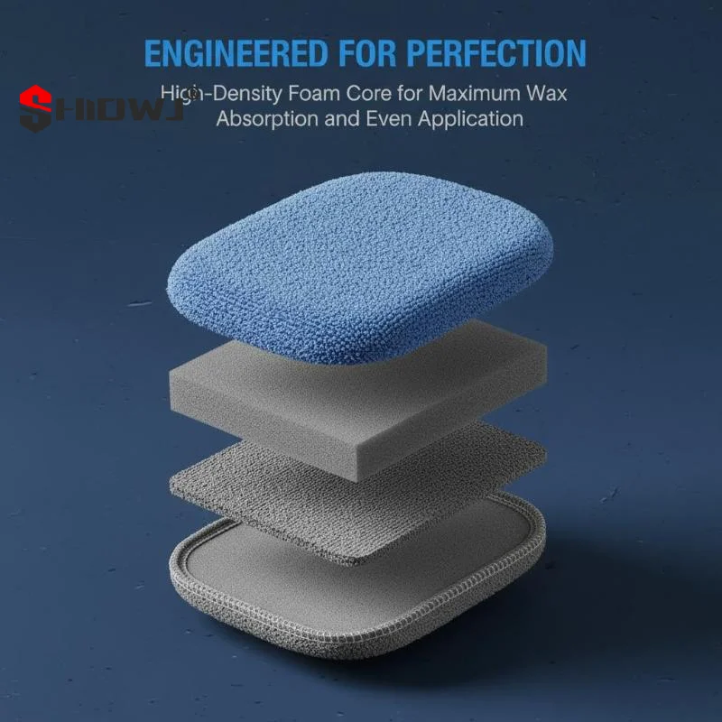 

1pcs Soft Microfiber Car Wax Applicator Mitts Polishing Sponge Wax Foam Applicator Pad For Car Cleaning Auto Detailing