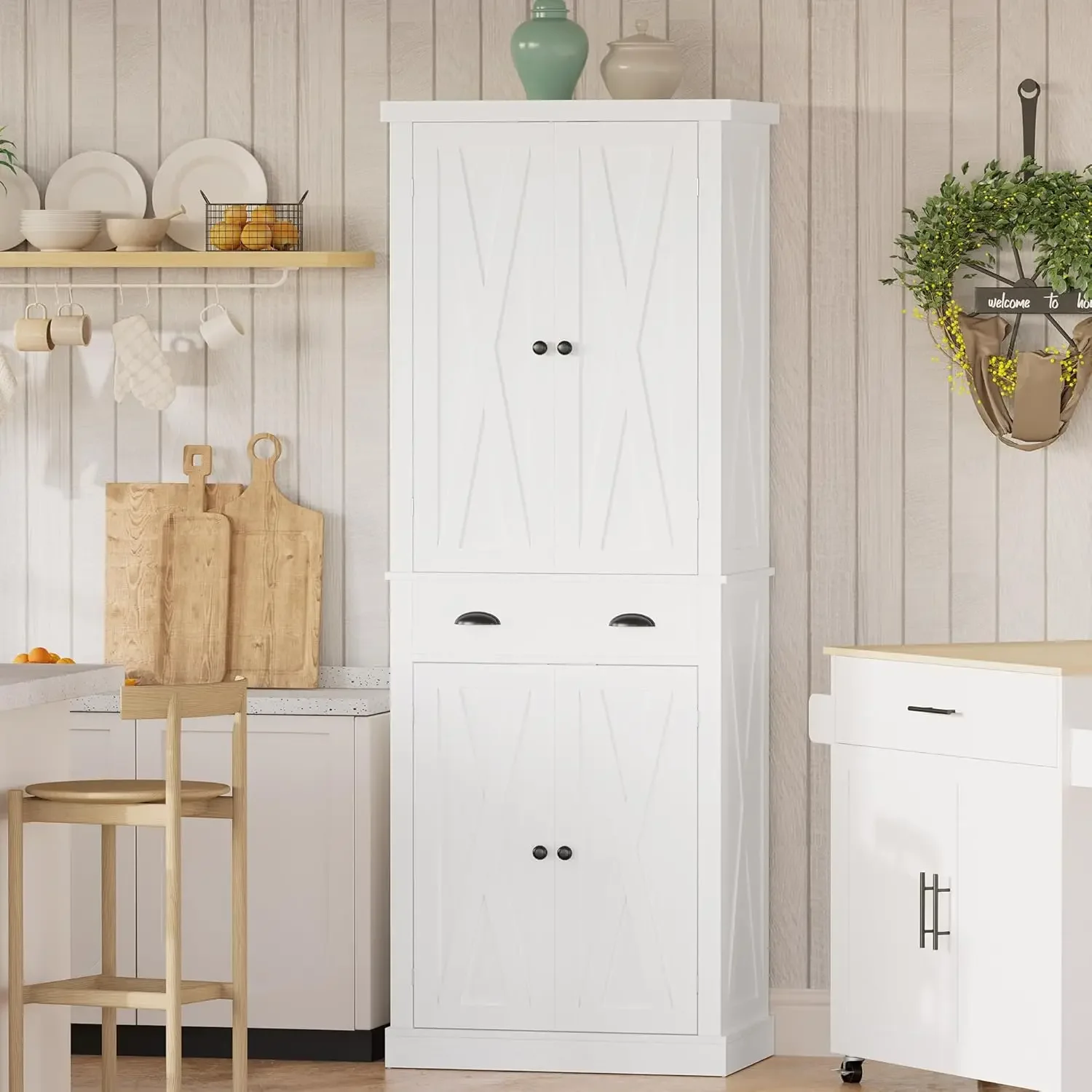 Kitchen Pantry Storage Cabinet 72.6