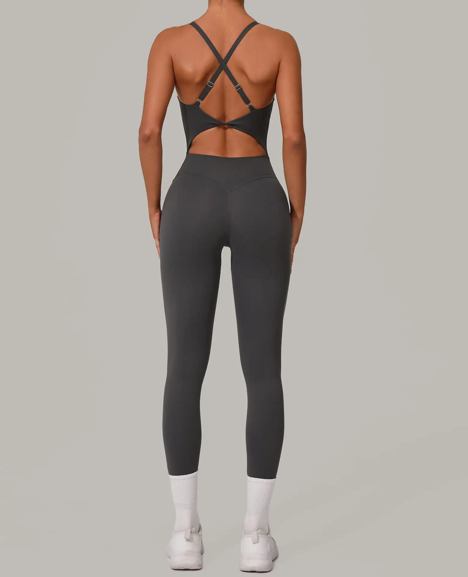 

New Yoga Jumpsuit Sports Fitness Hip Lift Tights Backless Adjustable Buckle Up One-piece Workout Clothing Gym Bodysuit for Women