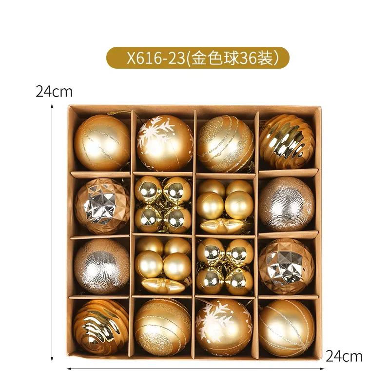 

36Pcs Christmas Ball Decorations Hanging Xmas Tree Ornaments Plastic Ball Home Decor Party New Year 2026 Gift Navidad Accessory