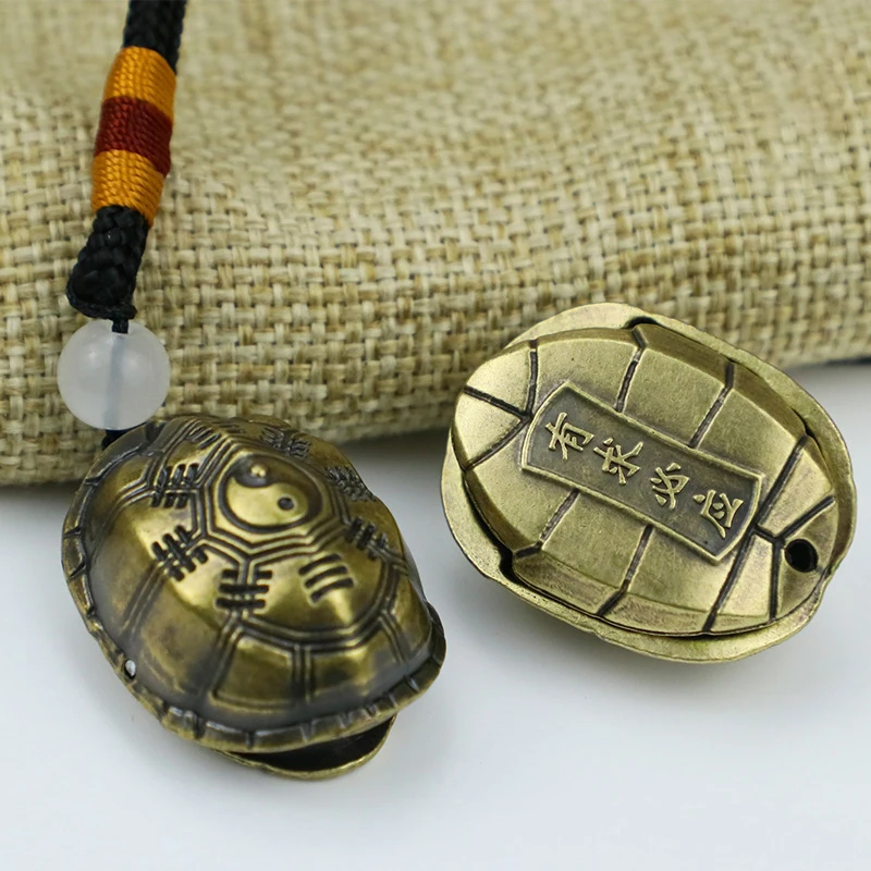 Turtle Shell Pendant Fortune Divination Game Props Copper Coins Crafts Wealth Zinc Alloy Ornament Decor Chinese Telling-B2