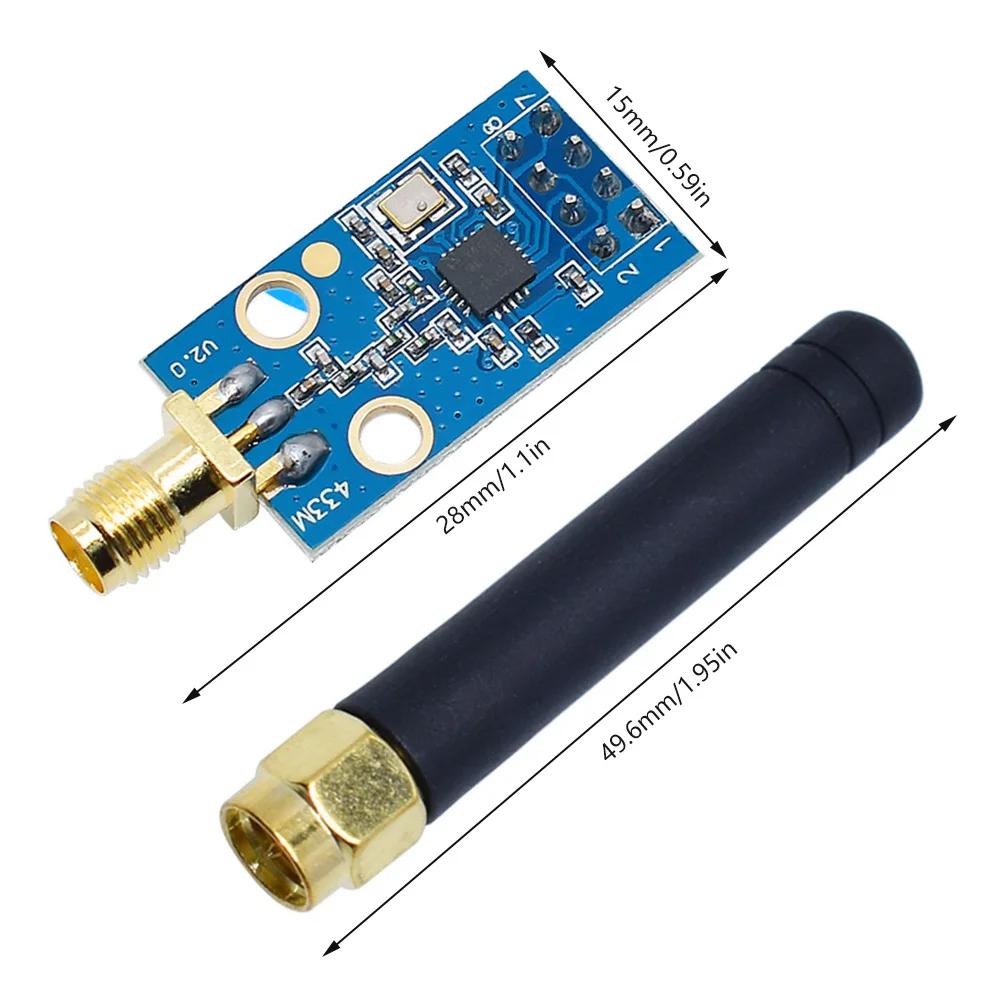 Arduino 387MHz-464MHz용 SMA 안테나 무선 트랜시버 모듈이 포함된 CC1101 무선 모듈