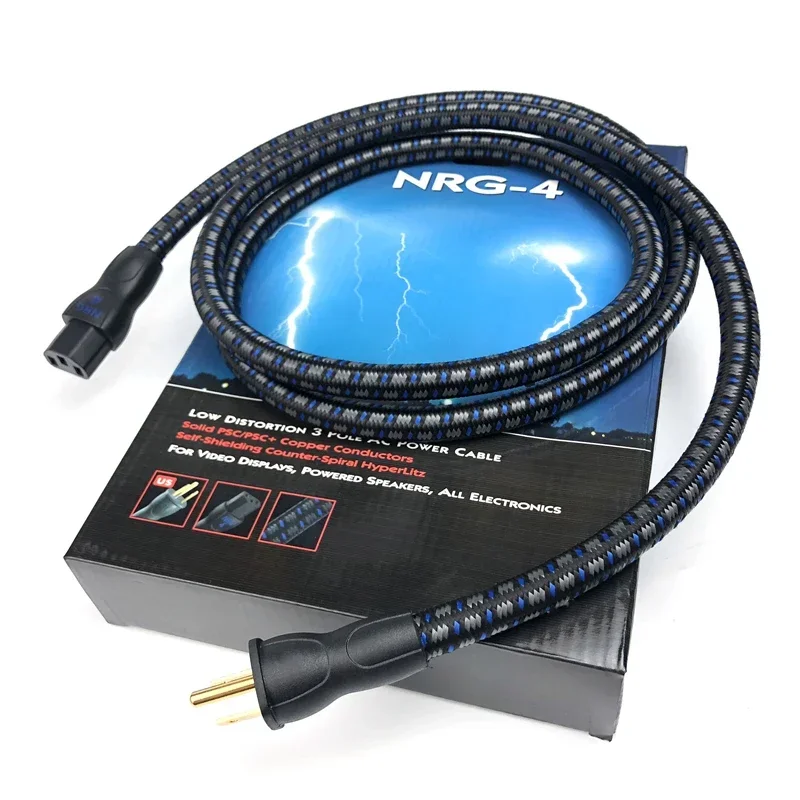 NRG-4 C13 IEC Amp AC Power Cable Low Distortion High-purity Copper HiFi Audio Power Cord US & EU Plug