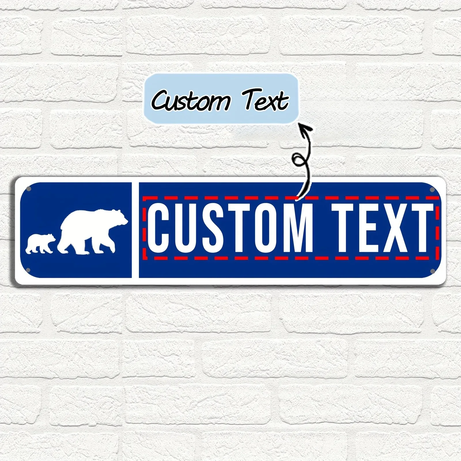 CIFbuy 2D Flat Iron Plaque,Personalized 4x16in Home Office Outdoor Wall Decory