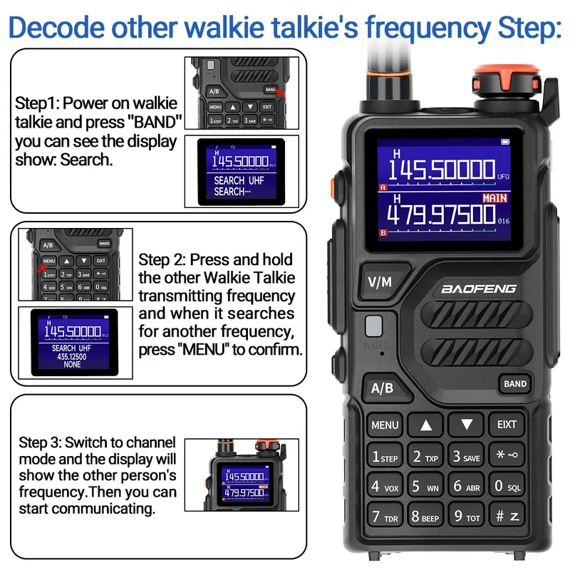 Baofeng UV-K5 Pro Air Band Walkie Talkie Lange Afstand Tweeweg Ham Radio Draadloze Kopie Frequentie Fm Usb Oplader Oplaadbare Radio