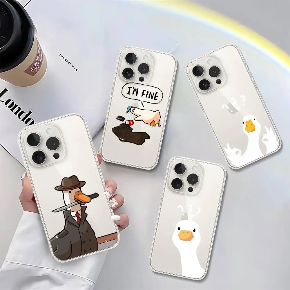 

Doubtful Duck Phone Case Soft Transparent Case For IPhone 17 16 15 14 13 12 11 Pro Max Mini Plus Shockproof Cover Case