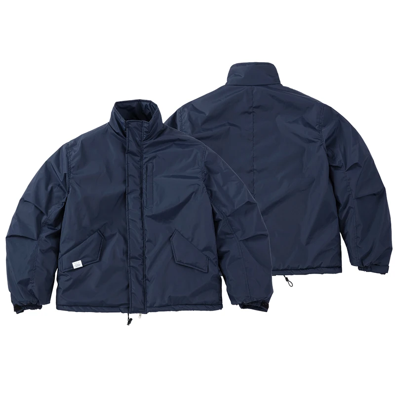 Winter Outdoor Casual MADNESS Jacket Navy Blue Two-way Zipper Stand Collar Windproof Nylon Warm MDNS Outerwear