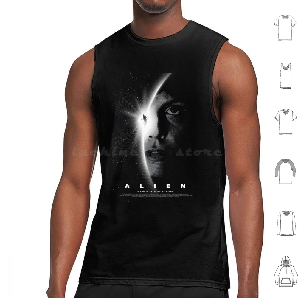 Poster Tank Tops Print Cotton Xenomorph Scifi Cinema Film Horror Hr Giger Retro