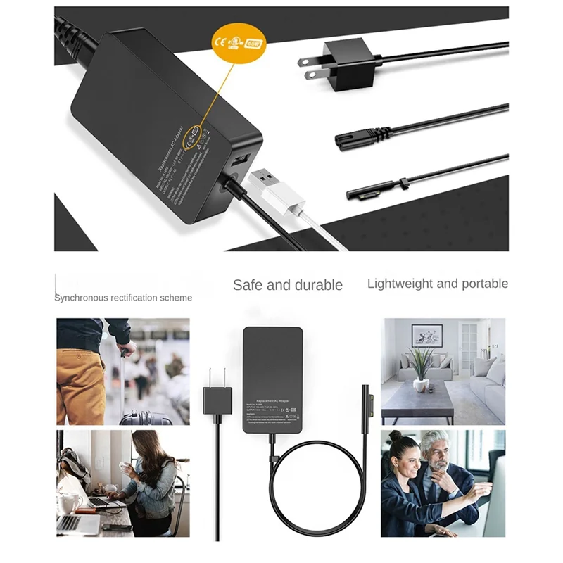 Y51A-65W 15V 4A قوة محول الكمبيوتر المحمول شاحن صالح لمايكروسوفت السطح برو 7 6 5 4 3 الاتحاد الأوروبي التوصيل
